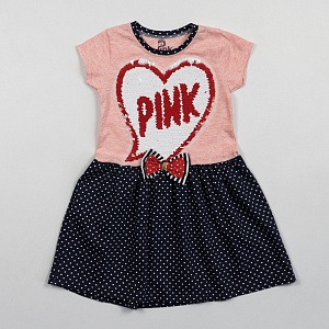 Платье для девочки Baby Pink (5-6-7-8 лет) PNK-5868 от Wonder Cotton